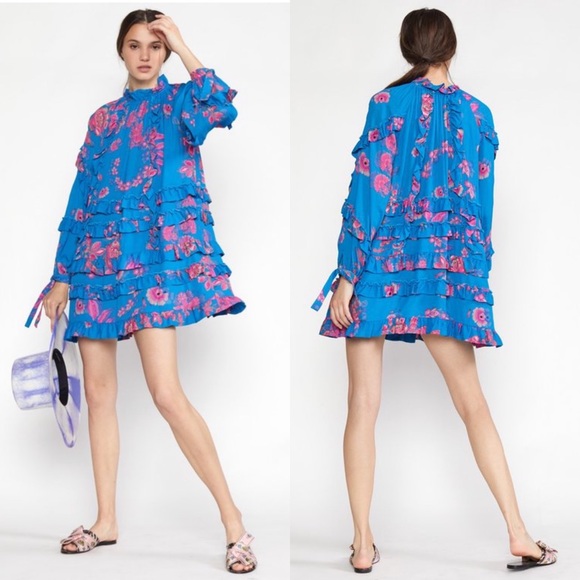 CYNTHIA ROWLEY Billie Mini Ruffle Trim Dress - Picture 2 of 4